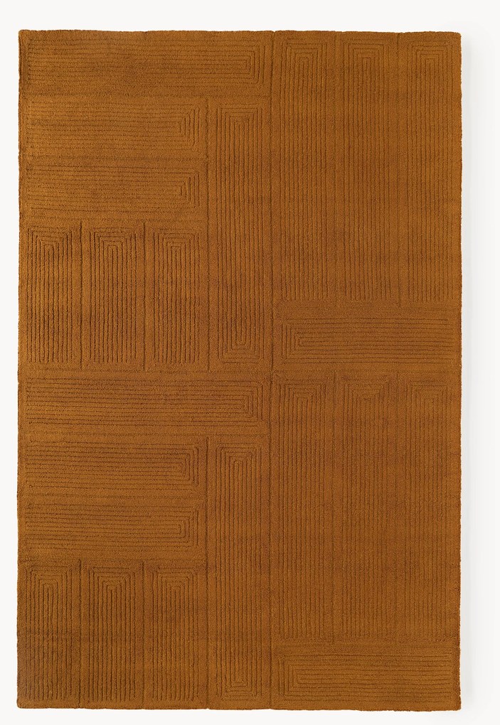 Tapete de lã artesanal com relevo Alexia