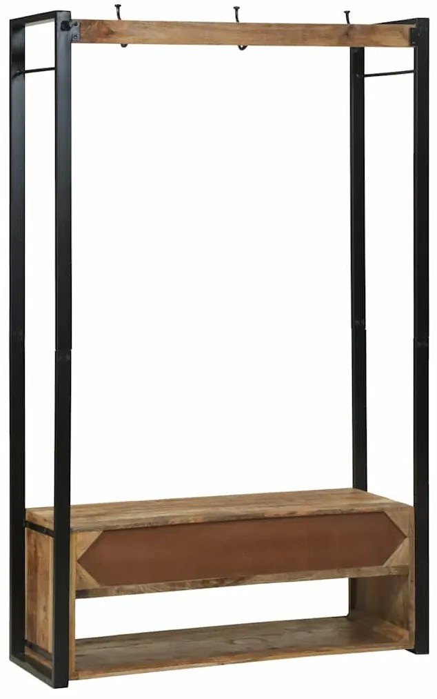 Cabideiro de Roupas com Ganchos e Prateleiras 110x40x185 cm Madeira de