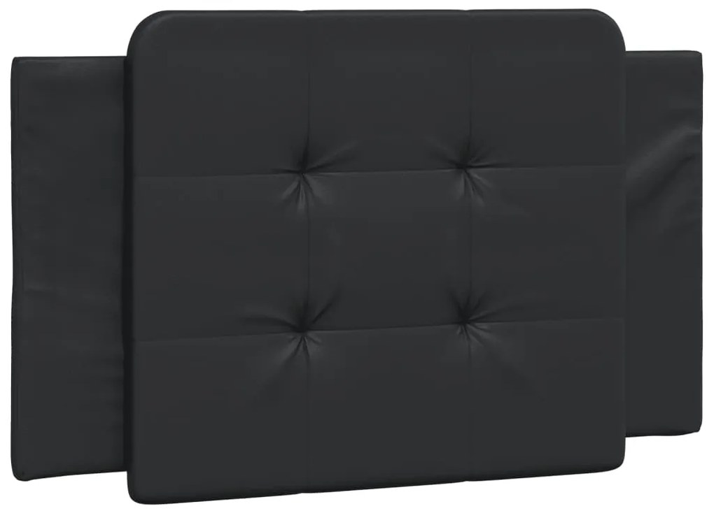 Cama com colchão 90x190 cm couro artificial preto