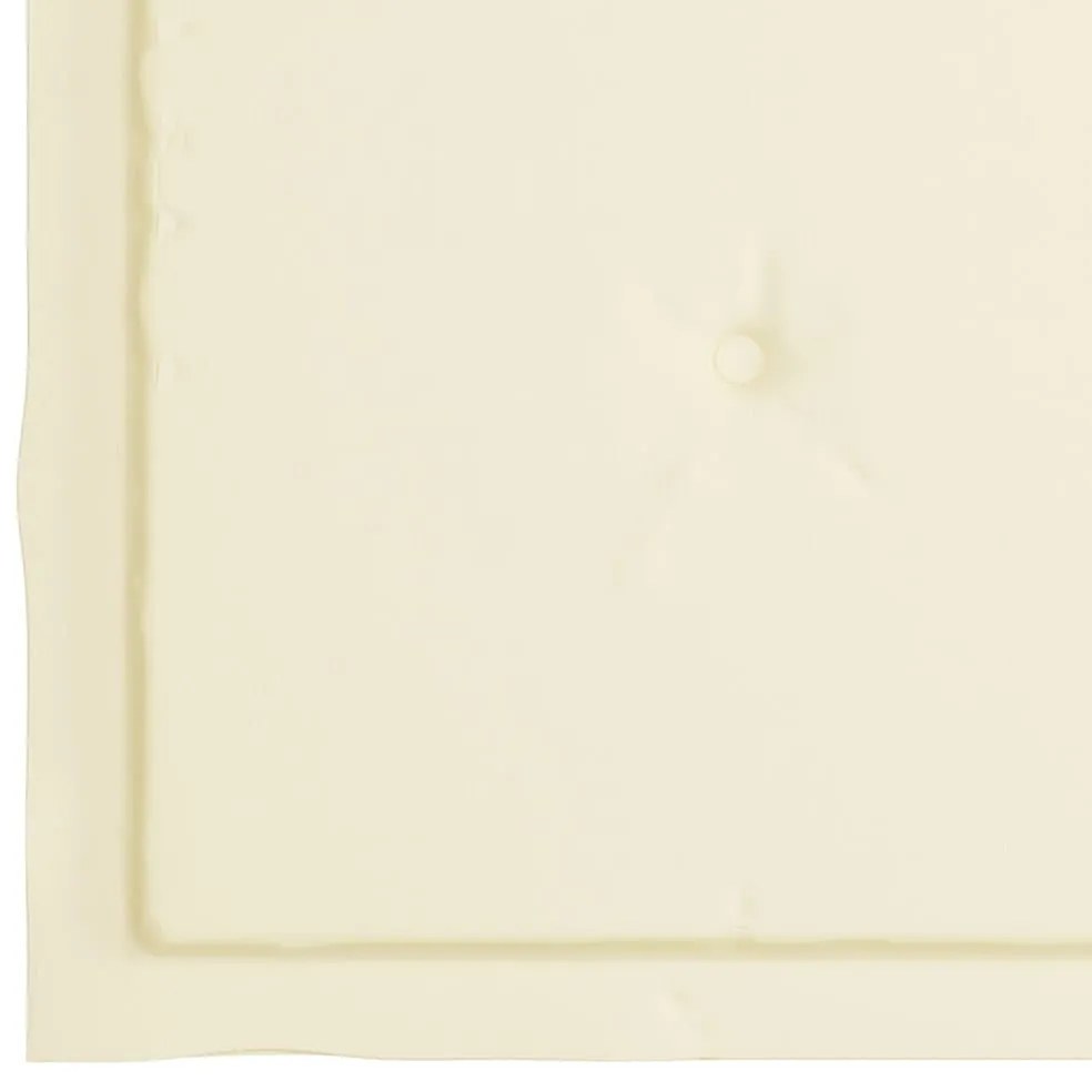 Cadeiras de jardim c/ almofadões cor creme 8 pcs teca maciça