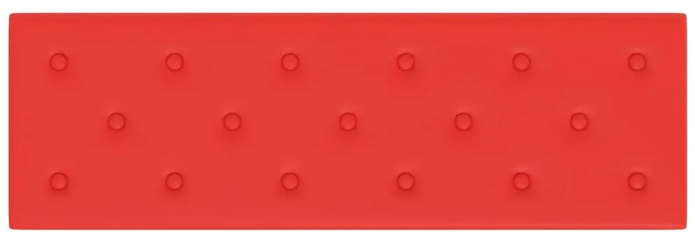 Painel parede 12 pcs 90x30 cm couro artificial 3,24 m² vermelho