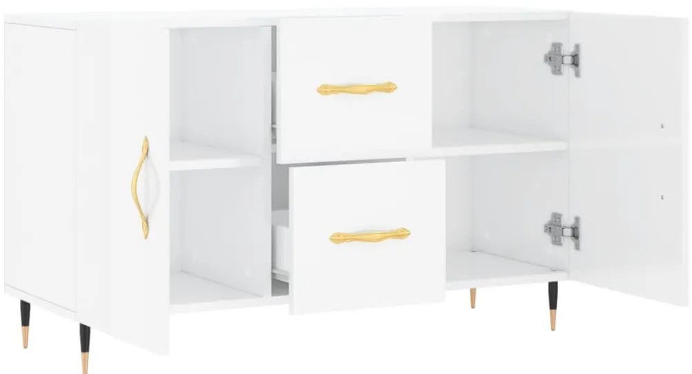 Aparador 100x36x60 cm derivados de madeira branco brilhante