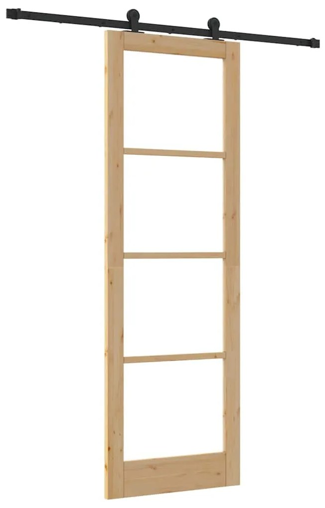 Porta Deslizante vidaXL com Conjunto de Hardware 'ORKDAL'Madeira Sólid