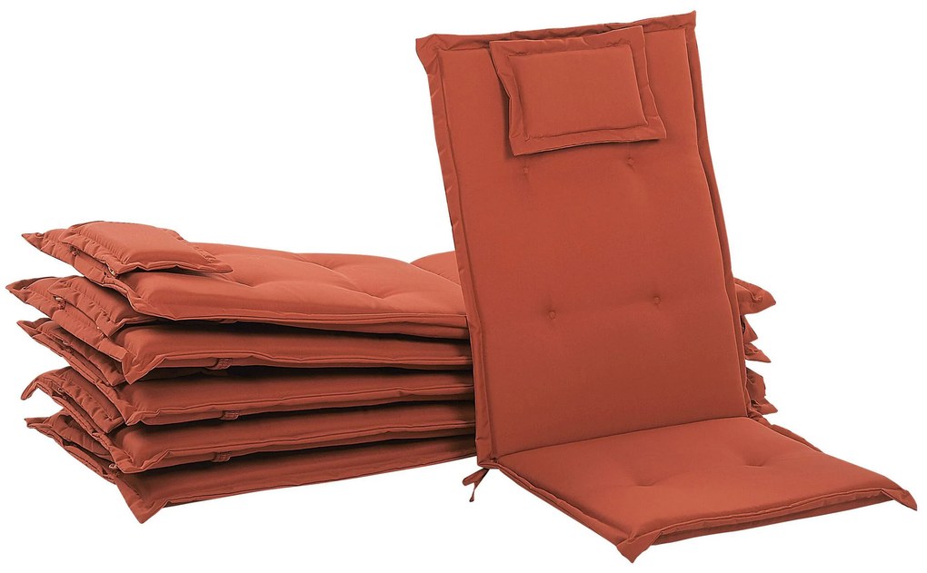 Conjunto de 6 almofadas para cadeira de jardim terracota TOSCANA/JAVA Beliani