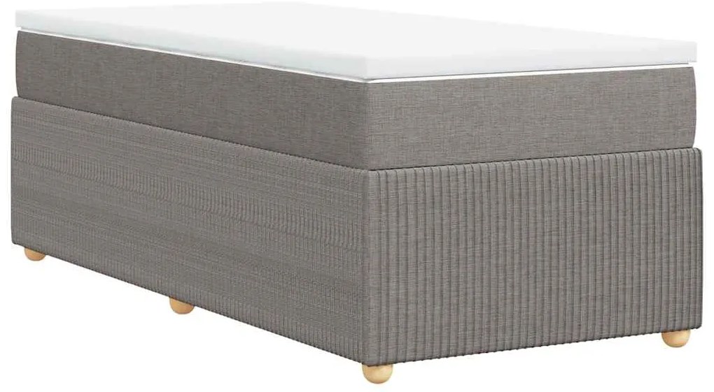 Cama com molas/colchão 90x190 cm tecido castanho-acinzentado