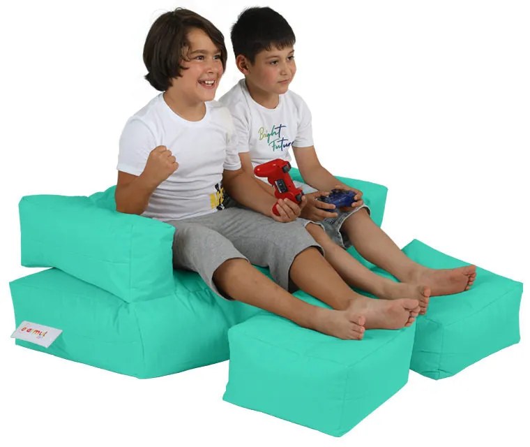 Pufe de Jardim Kids Double Seat – Turquesa – 100x40x50 cm | Tribo Home