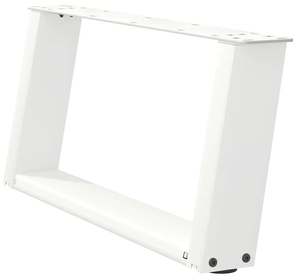 Pés para mesa de centro em formato de U, 2 peças, branco, 60x(30-31) c