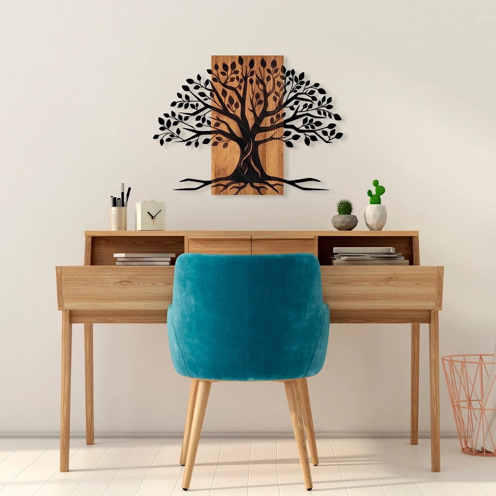 Acessório Decorativo de Parede Willow – Nogueira e Preto – 58 x 80 cm