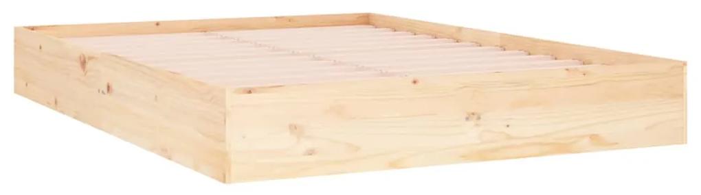 Estrutura de cama 140x190 cm madeira maciça