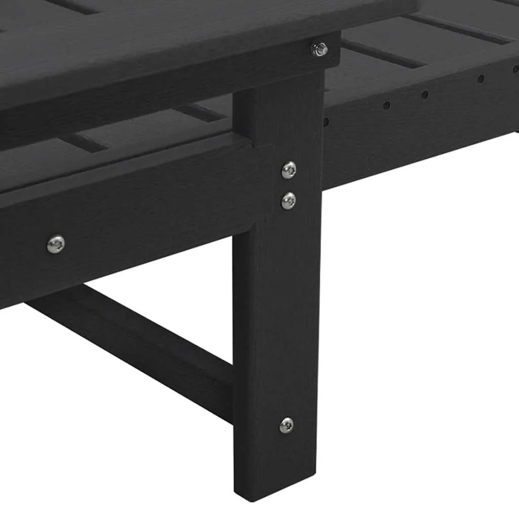 Cadeira de Sol Preta 53x162x98.5 cm HDPE