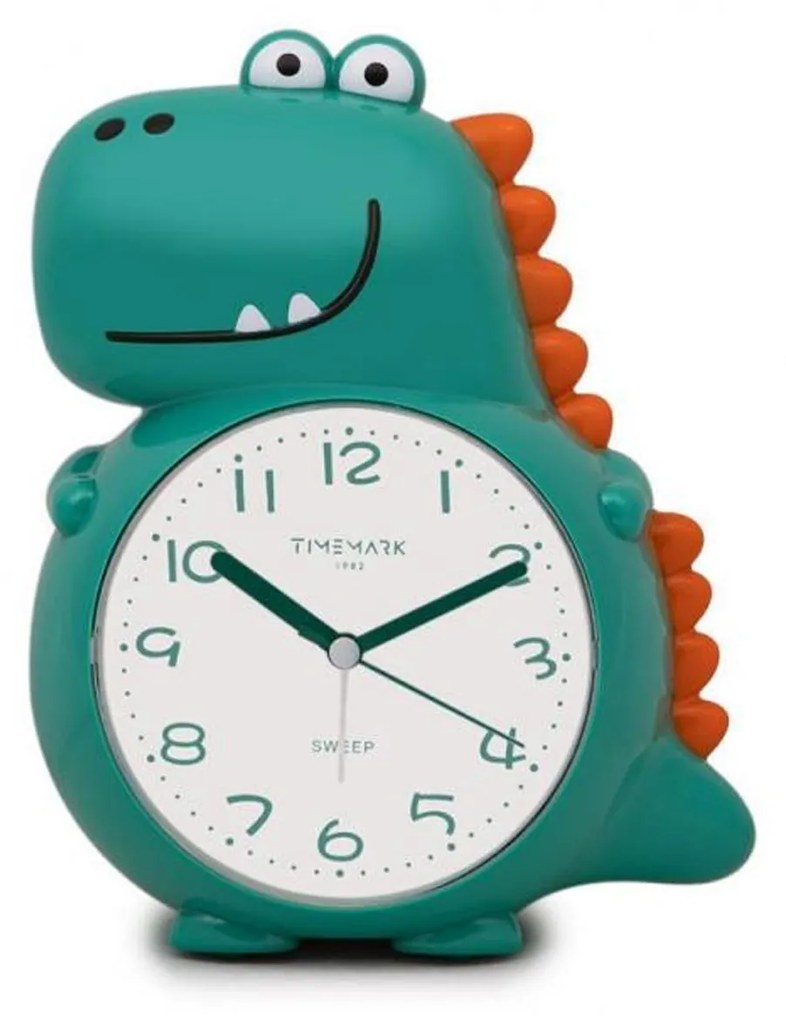 Despertador Analógico Infantil Dino Plástico Azul 22X15X12cm