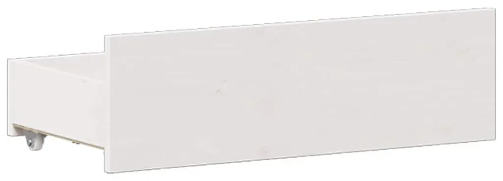 Cama sem colchão com cabeceira 140x190 cm pinho maciço branco