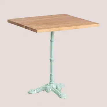 Mesa De Bar Quadrada Em Madeira De Acácia Azteca Madeira De Acácia - Verde Ilha Paraíso & 70 X 70 Cm - Sklum