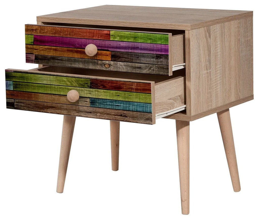 Mesa de Cabeceira Two – Carvalho Sonoma – 60 cm x 61 cm x 40 cm