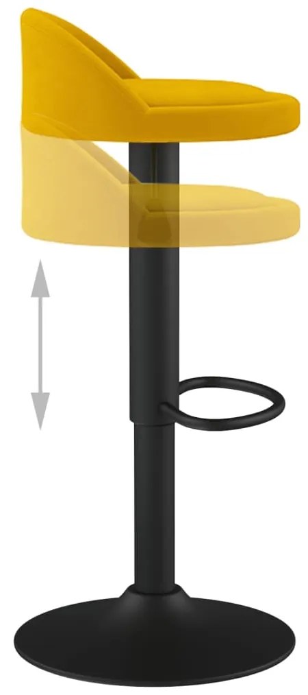 Bancos de bar 2 pcs veludo amarelo