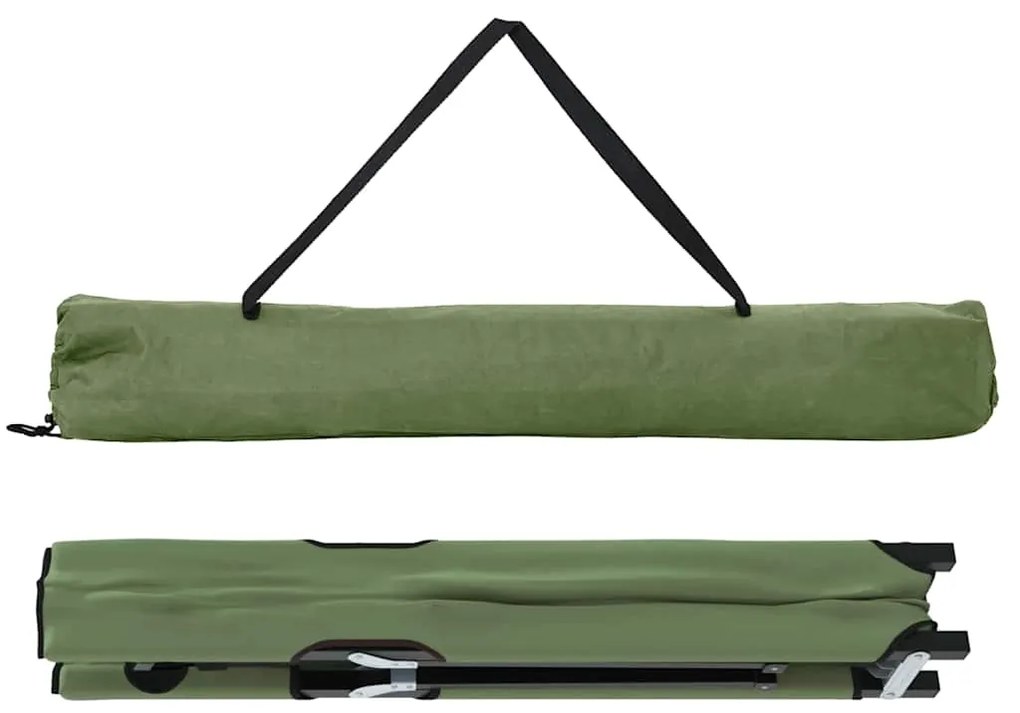 Cama de Sol Dobrável com Saco de Transporte Verde Exército 600D