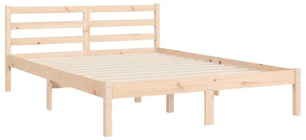 Estrutura de cama com cabeceira 140x190 cm madeira maciça