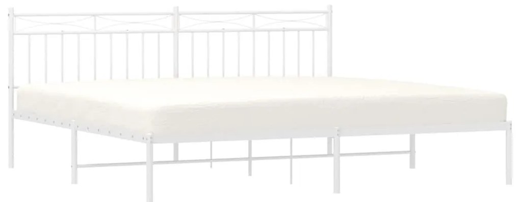 Estrutura de cama com cabeceira 193x203 cm metal branco