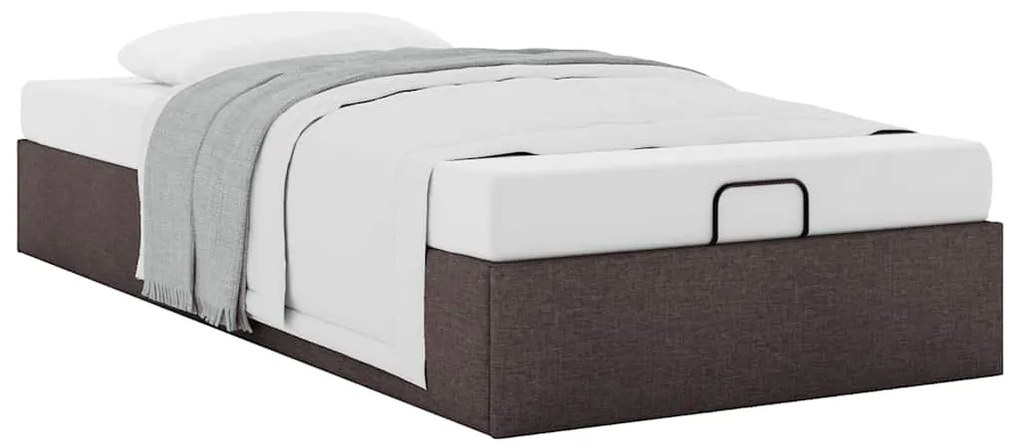 Estrutura de cama otomana sem colchão 90x190 cm castanho escuro