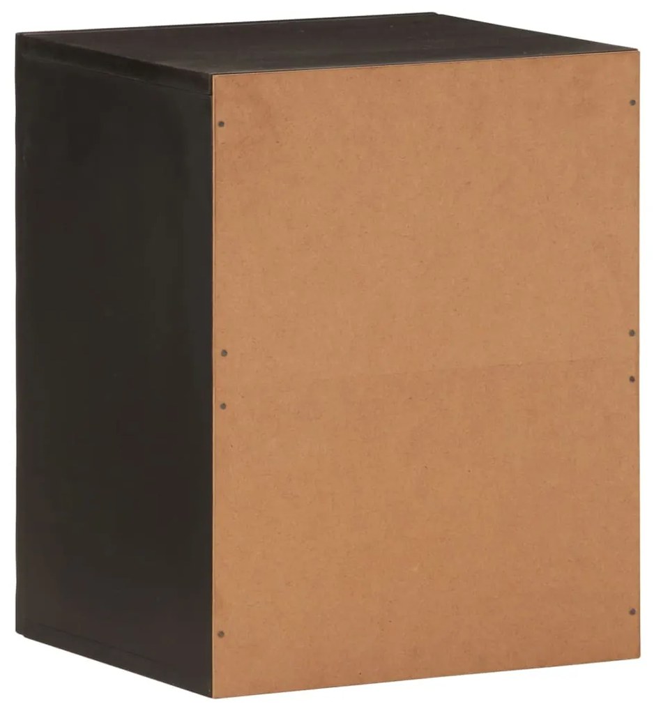 Armário de parede para WC 38x33x48 cm mangueira maciça preto