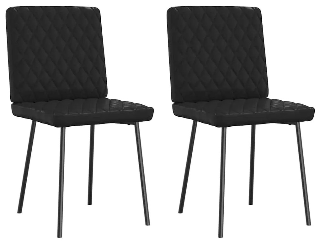 Cadeiras de jantar 2 pcs couro artificial preto