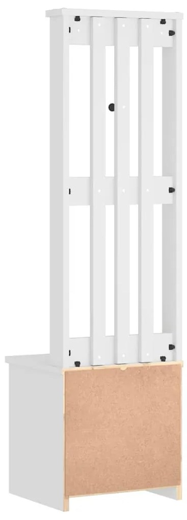 Árvore de Hall SANDNES Branca 45x40x159,5 cm Madeira Maciça de Pinho