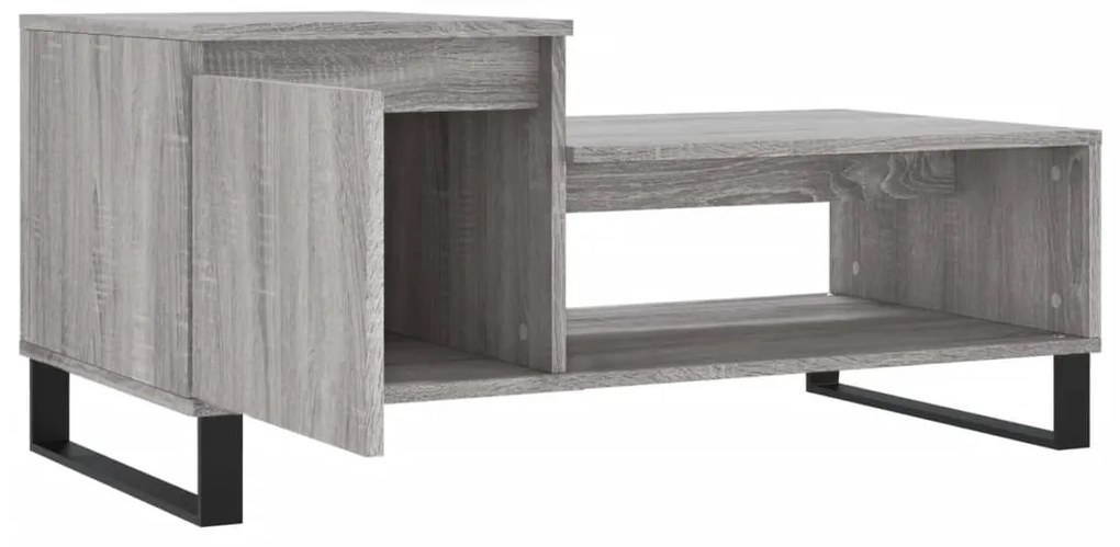 Mesa de centro 100x50x45 cm derivados madeira cinzento sonoma