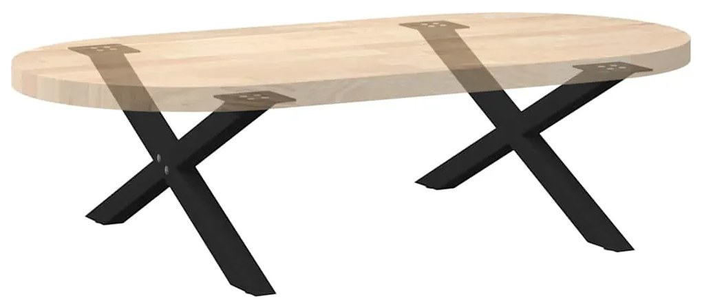 Pés para mesa de centro em formato de X, 2 peças, preto, 70x(30-31) cm