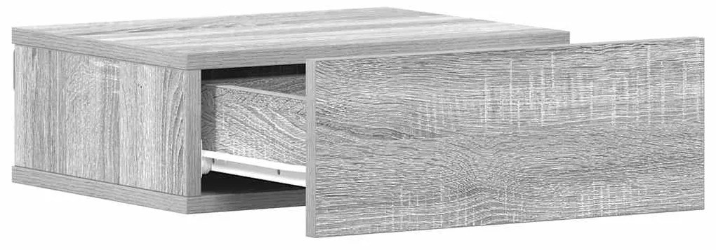 Mesas cabeceira suspensas 40x30x15 cm cor sonoma cinzento