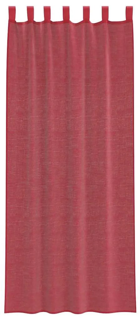 Cortinas de voile com bolsos para varão 2 pcs vermelho tinto
