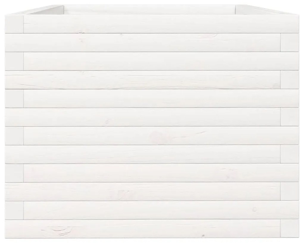 Vaso/floreira de jardim 90x60x45,5 cm pinho maciço branco
