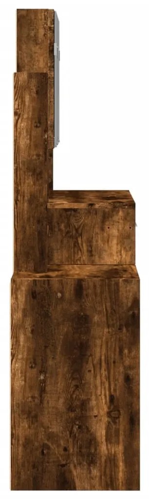 Toucador com armário 80x35x132 cm cor carvalho fumado