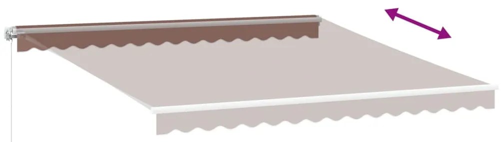Toldo retrátil manual com luz LED 400x350 cm castanho