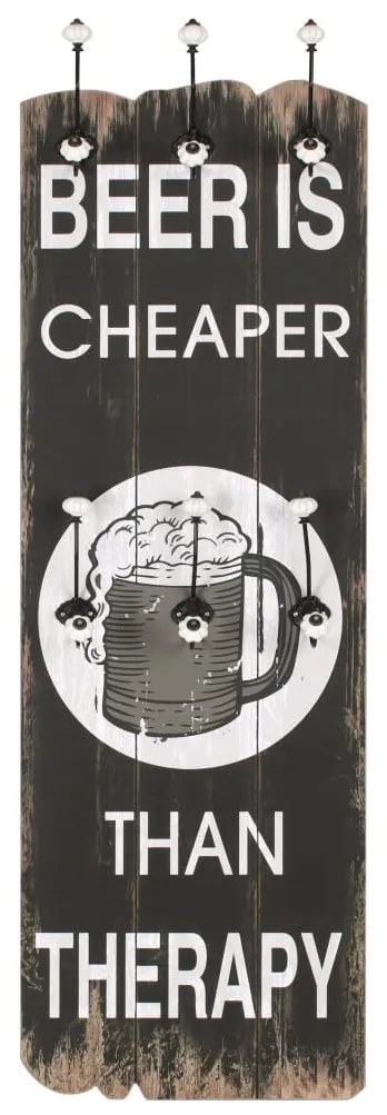 Bengaleiro de parede com 6 ganchos 120x40 cm