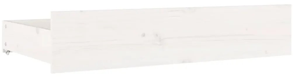 Gavetas de cama 4 pcs madeira de pinho maciça branco