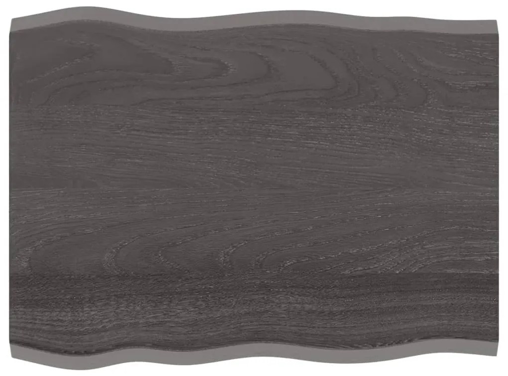 364010 vidaXL Tampo de mesa com bordas vivas carvalho tratado cinza-escuro