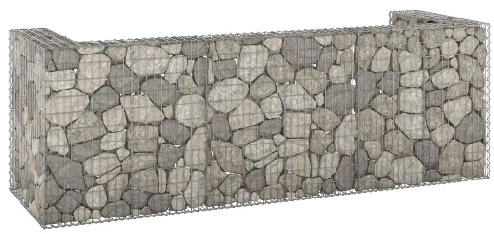 Muro gabião p/ caixotes do lixo aço galvanizado 325x100x110 cm