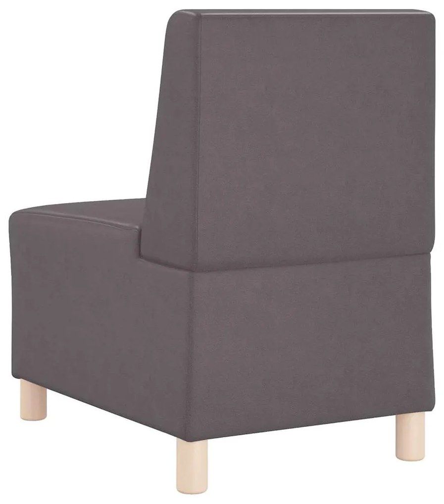 Poltrona sem braços 55 cm couro artificial cinzento