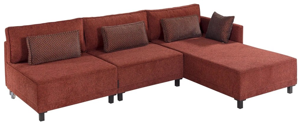 Sofá-Cama de Canto Matris – Vermelho Claret – 285x90x192 cm
