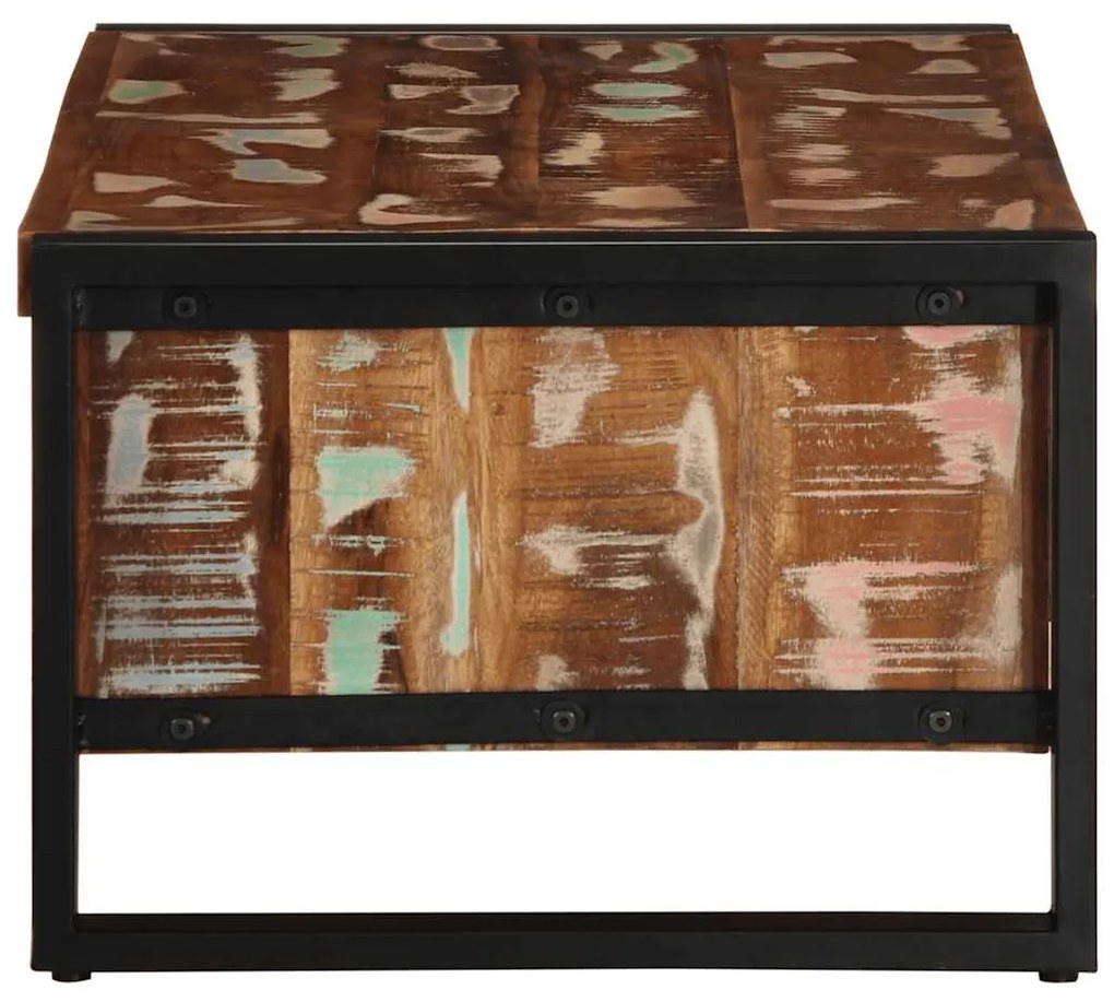 Mesa de centro multicor 90x50x36 cm madeira maciça recuperada