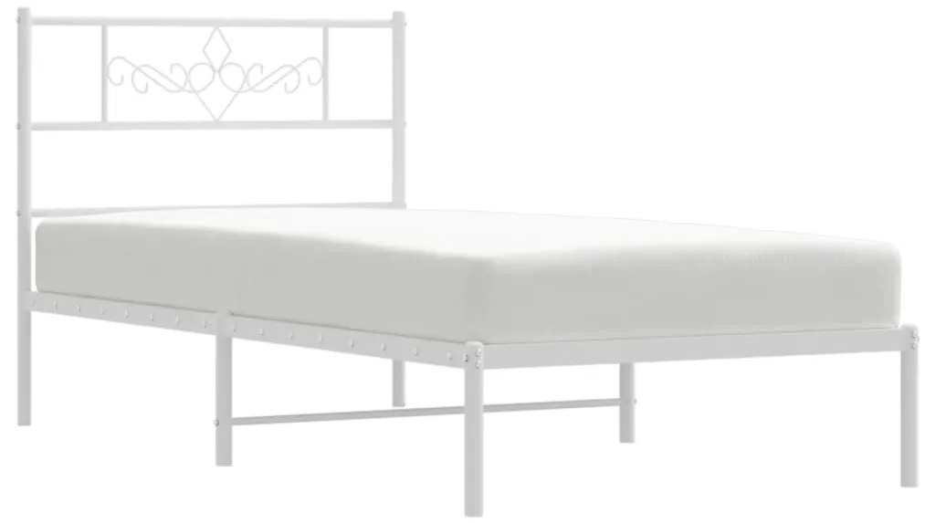 Estrutura de cama com cabeceira 90x200 cm metal branco