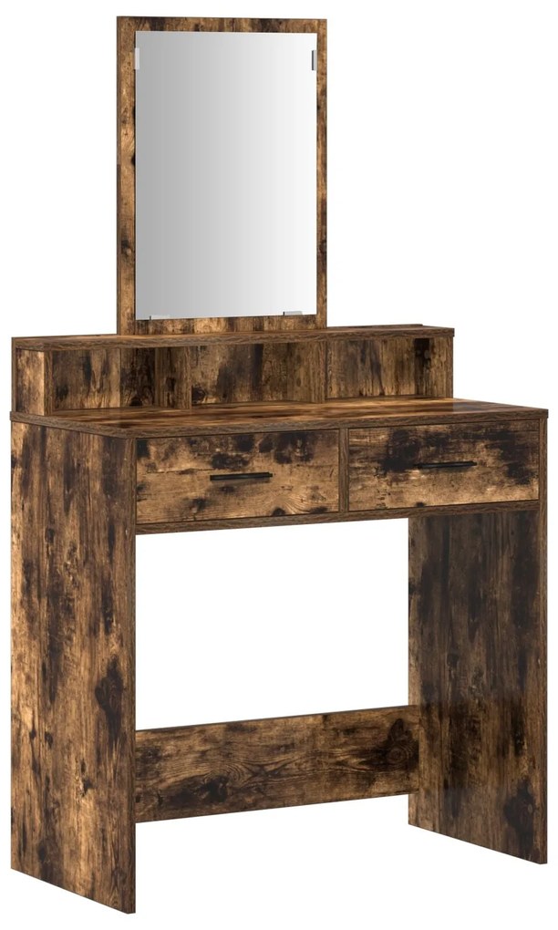 Mesa de Maquilhagem com Gavetas em Carvalho Fumado 79x41x140 cm