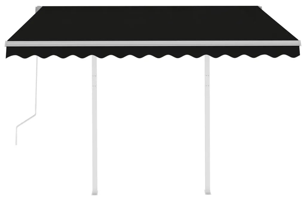 Toldo retrátil automático com postes 3x2,5 m antracite