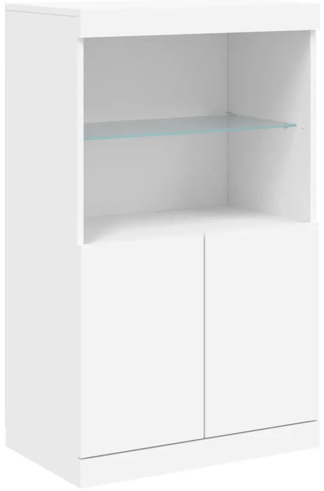 Aparador com luzes LED 60,5x37x100 cm branco