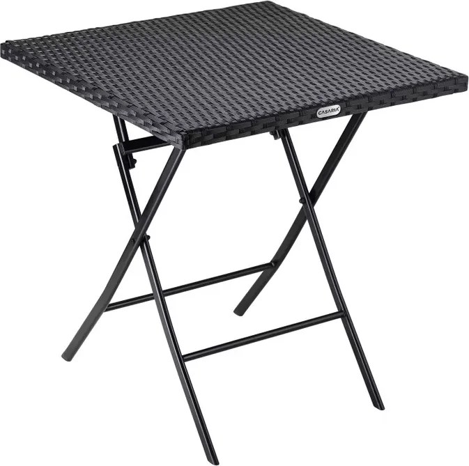 Mesa dobrável Jardim Polyrattan Roma 75x65x65cm Preta