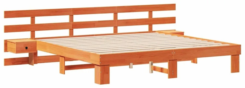 Estrutura da Cama Castanho 180 x 200 cm Madeira maciça