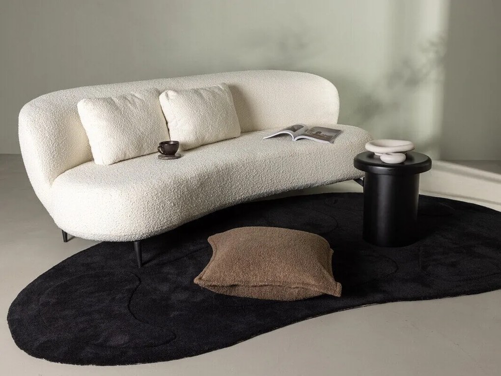 Sofá Dallas 4371, Preto, Branco, 224x100x80cm, 49 kg, Tecido, Pernas: Metal