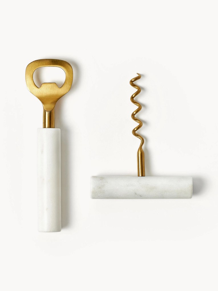 Abre-garrafas com pega em mármore Agata, conjunto de 2