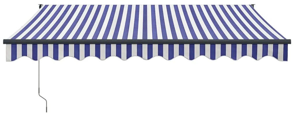 Toldo retrátil 3,5x2,5 m tecido e alumínio azul e branco