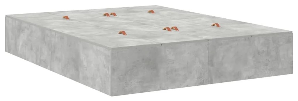 Cama de Armazenagem Cinza Concreto 160x200 cm